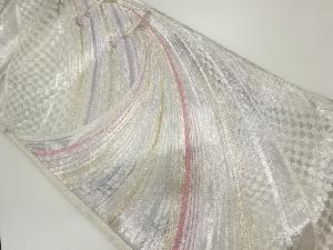 孔雀模様織出し袋帯